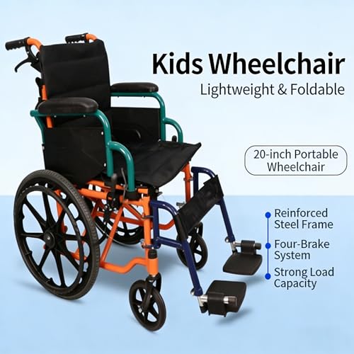 Image of 2026 Model Wheelchair for Kids, Children's Mobility Wheel Chair,Transport Lightweight Foldable,Multi-Functional Disabled Children,for Cerebral Palsy, Kids (Children-A)