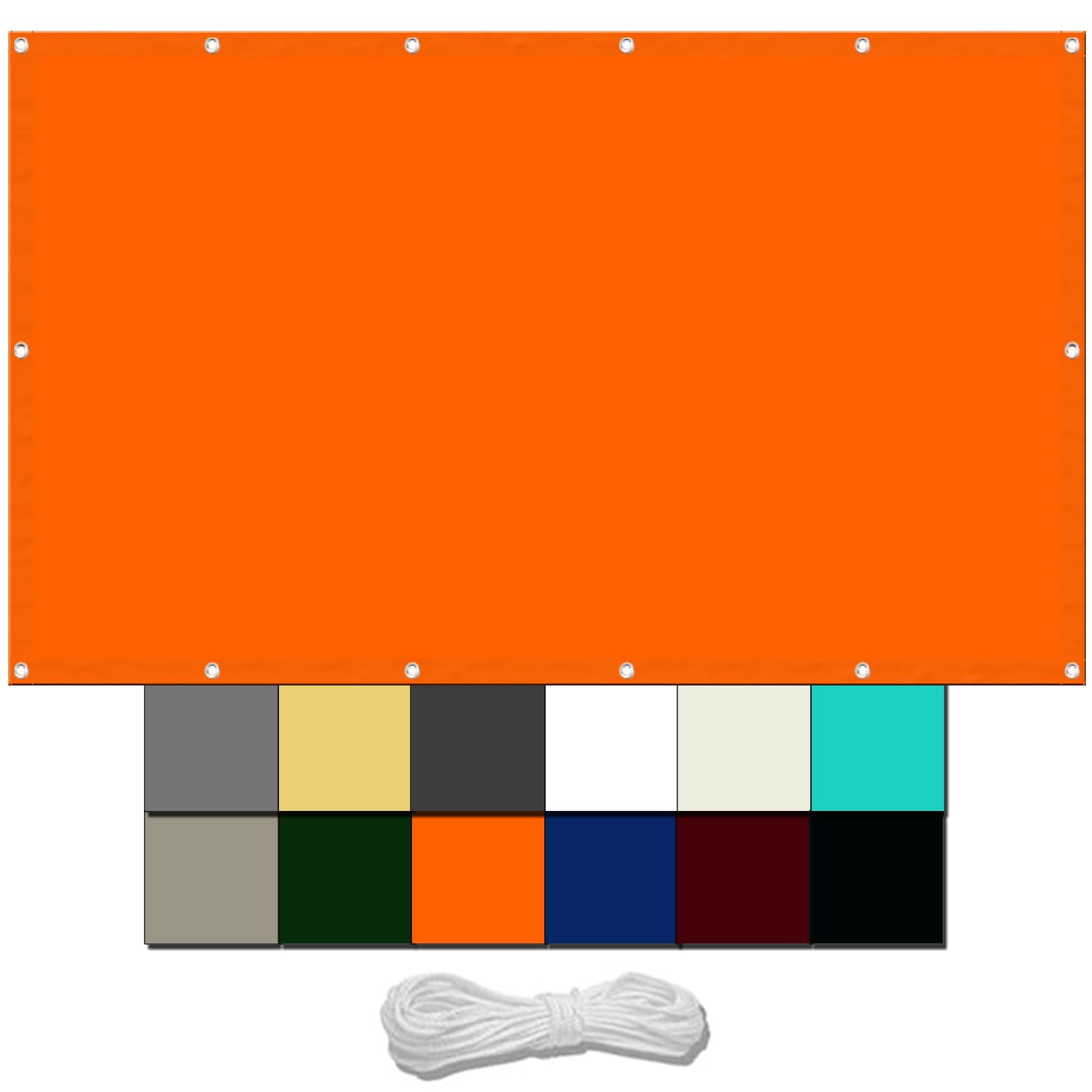 GLDYTVF Waterproof Shade Sail Canopy 1.2 x 4.5m Weather Resistant Polyester Cloth for Pool Terrace Greenhouse Includes Free Rope and Grommets Orange Color