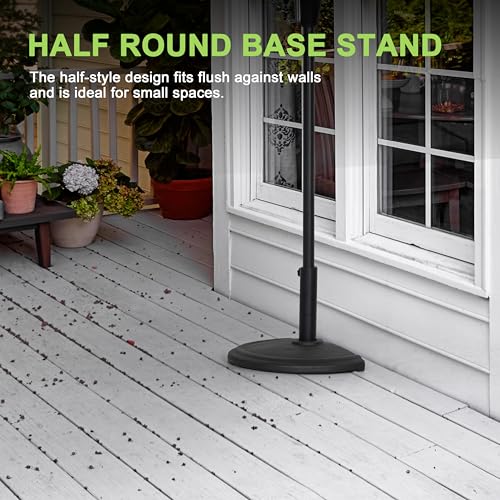 Image of NUU GARDEN Round Patio Umbrella Base, Weighted Umbrella Base with Hand-turn Knob, for Garden, Backyard, Poolside