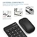 Rechargeable Wireless Number Pad and Mouse Combo, Jelly Comb N026C 2.4GHz Portable Ultra Slim USB Numeric Keypad and Mouse for Laptop, PC (Black)