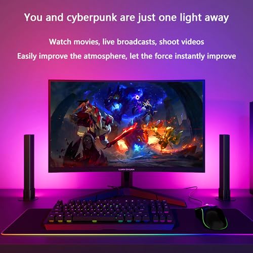 ECOESPTI Flow RGB Light Bar, Smart Light Bar with Music Sync, TV Light Bar Compatible with Alexa and Google Home, Gaming Light Bar for TV, Movies, PC, Room Decoration, 9.4 Inch - Image 3