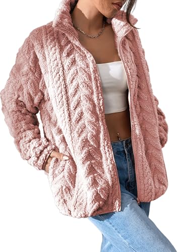 Dokotoo Fleece Womens Jackets Oversized Zipper Up Christmas 2025 Oversized Sherpa Winter Long...