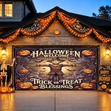 Spooky Spaventapasseri Halloween citazione garage porta copertura 157 x 71
