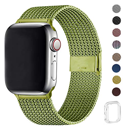 WFEAGL コンパチブル apple watch バンド， コンパチブルiWatch通用ベルト apple watch series 6/5/4/3/2/1, SEに対応 交換ベルトステンレス製 (42mm 44mm, ブルー)