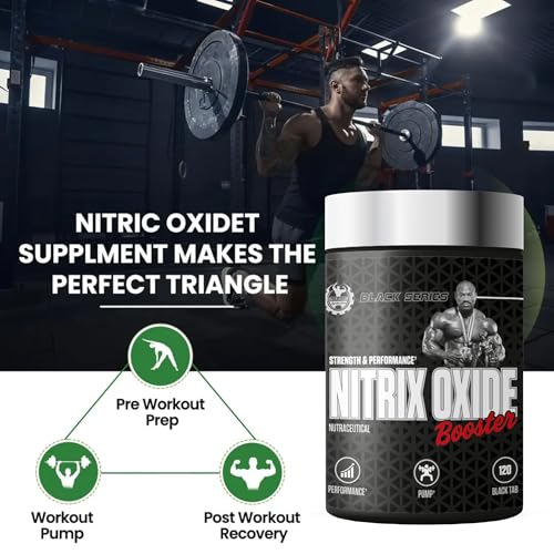 Image of DEXTER JACKSON Black Series Nitrix Oxide Booster | Burns Excess Stored Fats, Boosts Body Metaolism | 60 Tablets, 30 Servings