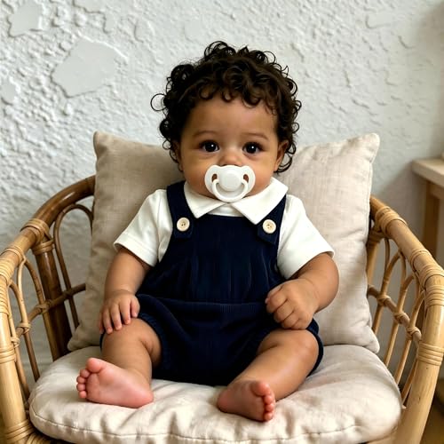 Muñeca Reborn Negra Realista 46 cm para niños 3+ miniatura 6