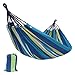 Doolland Widen Hamac de voyage portable à suspendre pour lit de couchage, chaise paresseuse en toile, bleu