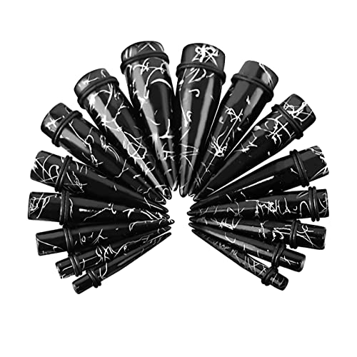 Briana Williams 16Pièces Gros Oreille Stretching Gauges Kit Acrylique Oreille Taper Expanseur Set Piercing 6-20mm Cover