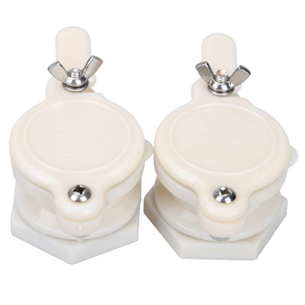 OUNONA Rubinetto a taglio Apicoltura Plastica Cancello Valvola Estrattore Attrezzature per apicoltore -2pz(bianco)