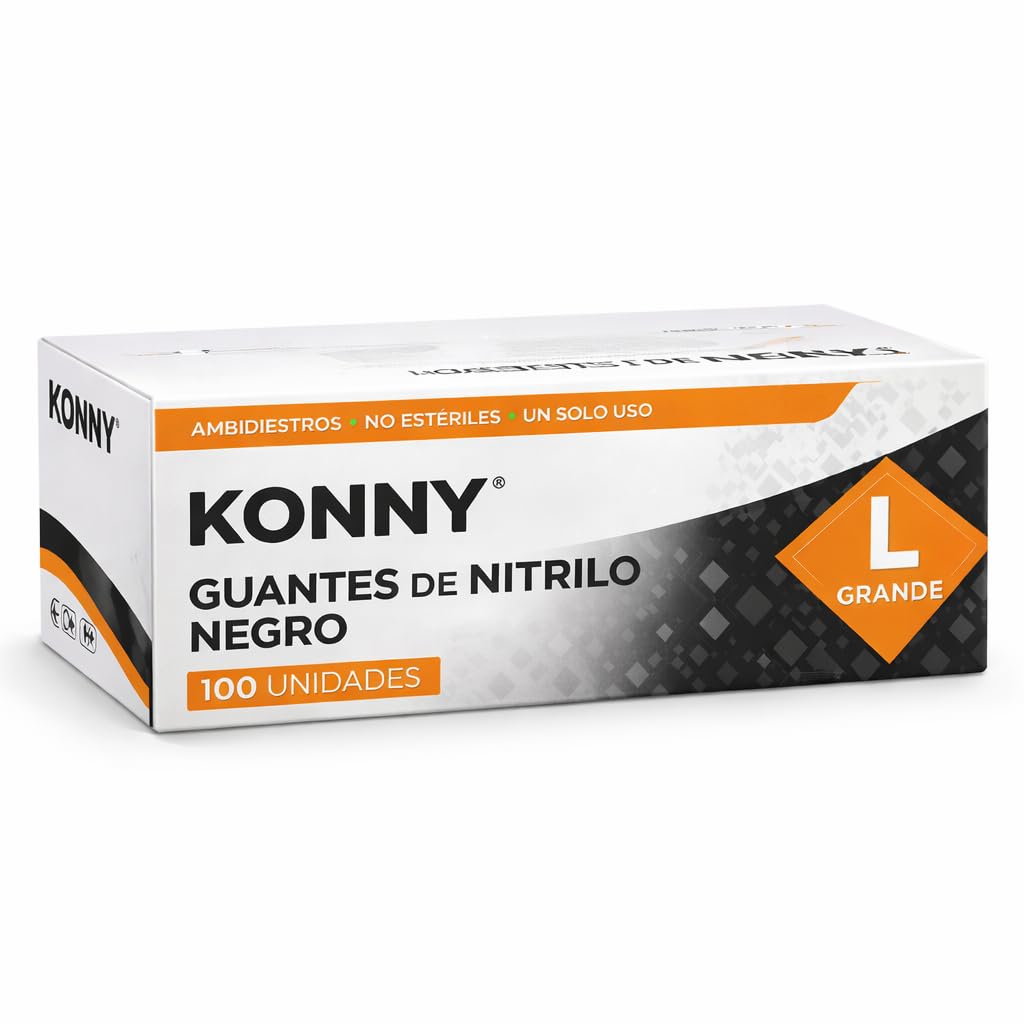 Guanti Nitrile Nero - Spedizione 24h- Monouso resistente senza polvere dispositivo medico ipoallergenico senza lattice | Medici, Chef, Estetiste, Dentista, Tatuatori, Uso alimentare (1000, L)