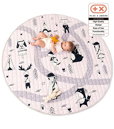 Hakuna Matte Gesteppte Krabbeldecke für Baby 150cm – Extra Dicke 1,5cm und Weiche Krabbelmatte in Schönem Unisex Design – Baby Spielmatte mit Rutschfester Unterseite zum Krabbeln und Spielen