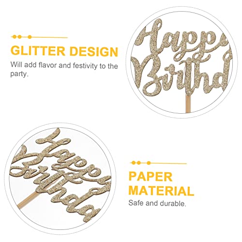 ABOOFAN 60 Pçs Bolo Sobremesas Adorno Adornos Decoração Dourada Decorações Glitter Para Cuake Topper