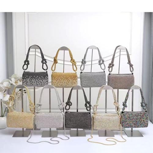 Image of BBTT.ful Rhinestone Evening Handbags Sparkling Crystal Purse Daily Casual Shoulder Bag