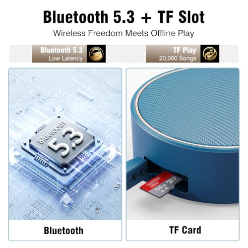 Image of INSMY Portable IPX7 Waterproof Bluetooth Speaker, Wireless Outdoor Speaker Shower Speaker, with HD Sound, Support TF Card, Suction Cup, 12H Playtime, for Kayaking, Boating, Hiking (Navy)