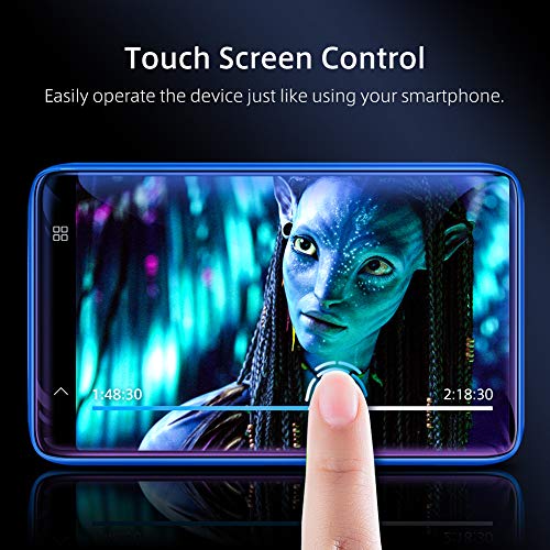 TIMMKOO MP3 Player with Speaker, 4.0" Full Touchscreen HD Video Mp4 Player, 8GB Portable HiFi Lossless Sound Mp3 Music Player with FM Radio, Voice Recorder, E-Book, Supports up to 128GB TF Card Blue - Thumbnail 3