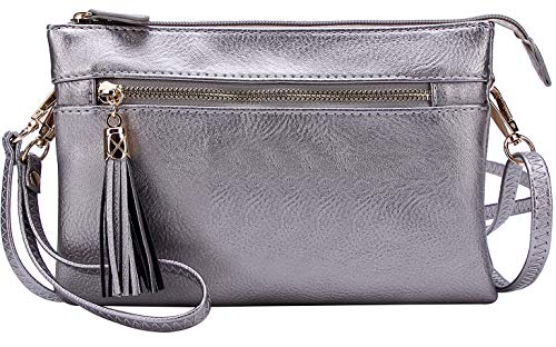 Image of Solene Women's Lightweight Multi Compartment Wristlet Clutch Wallet Crossbody Bag