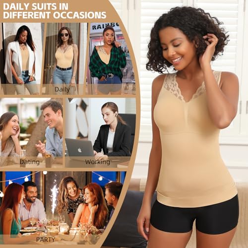 Image of JOYSHAPER Shapewear Camisoles with Built in Bra Tummy Control Shapewear Tank Tops for Women Padded Bras Shaper Cami