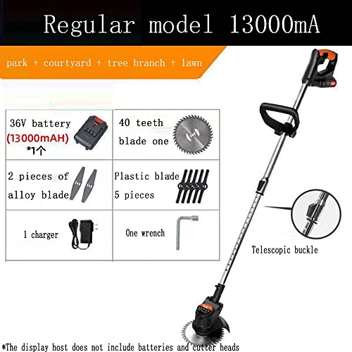 Accu-Grastrimmer Met Accu, Draagbare Grasmaaier, 21 V, Telescoopsteel, Elektrisch, Bosmaaier Voor Grasmaaien, Gazononderhoud, Opritten En Tuin (Rood) 650W,36V - Afbeelding 3