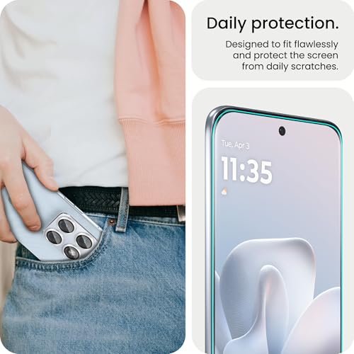 Image of ArmourPro UV Tempered Glass for Motorola Edge 70 Fusion 5G with Silver Camera Ring Guard Combo, Crystal Clear Screen Protector, Case Friendly, Anti-Scratch, Bubble-Free Installation Kit