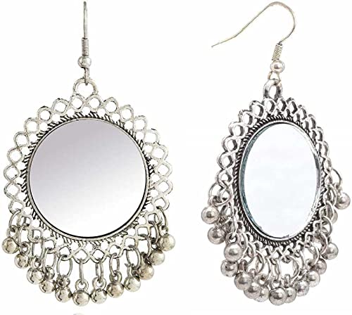 Vembley Designer Silver Mirror Jhumki Earrings Girls and Women (B09KGYFRJS) Amazon Price History, Amazon Price Tracker
