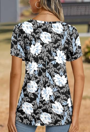 cathy 2025 womens tops summer short sleeve v neck tunic t-shirts blouse s-4xl