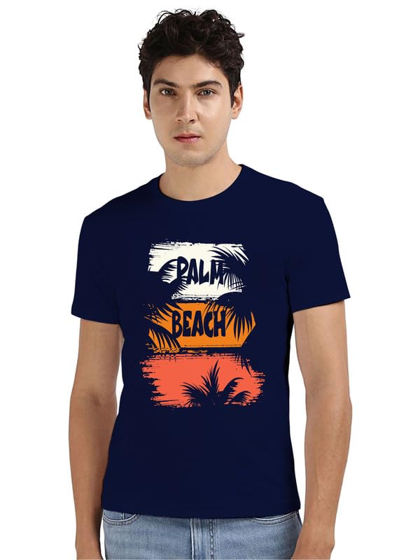 Image of Mens Round Neck Printed T Shirt Palm