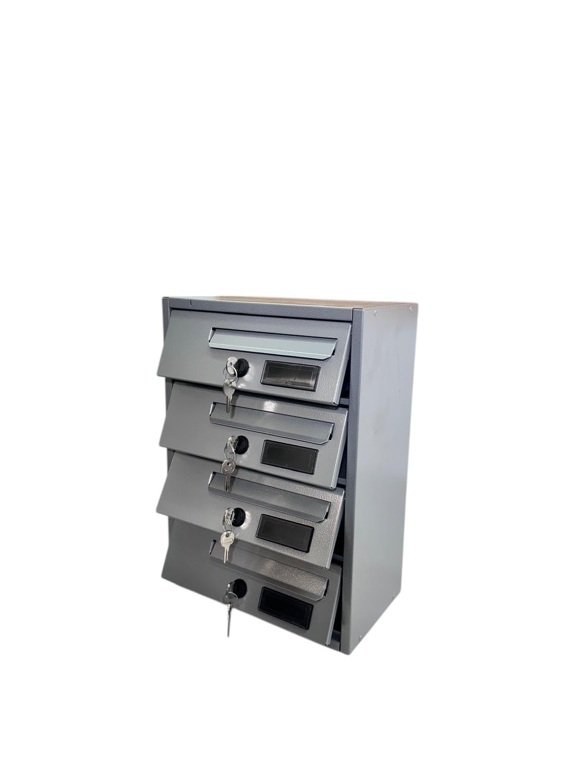 BOXOB Cassetta Postale Condominiale da Esterno Imperium 983 – Grigio Silver (Grigio Silver, Comparti 4)