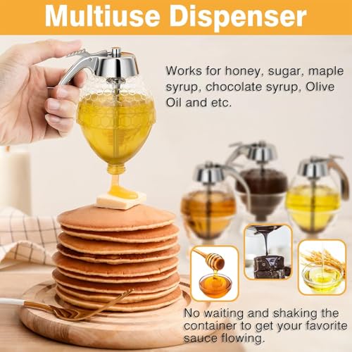 Moyac MJ301 Honey Dispenser No Drip Glass, Maple Syrup Dispenser thumb #3