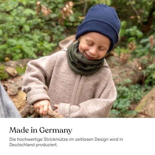 Ehrenkind Merino Schurwolle Strickmütze für Kinder - Blau, Made in Germany – Bild 7