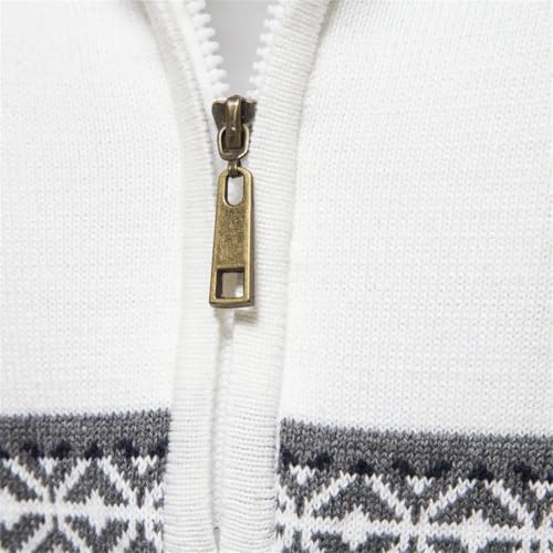 Men's Winter Cotton Sweater - Warm Zipper Ethnic Patterns Casual Knit Pullover3