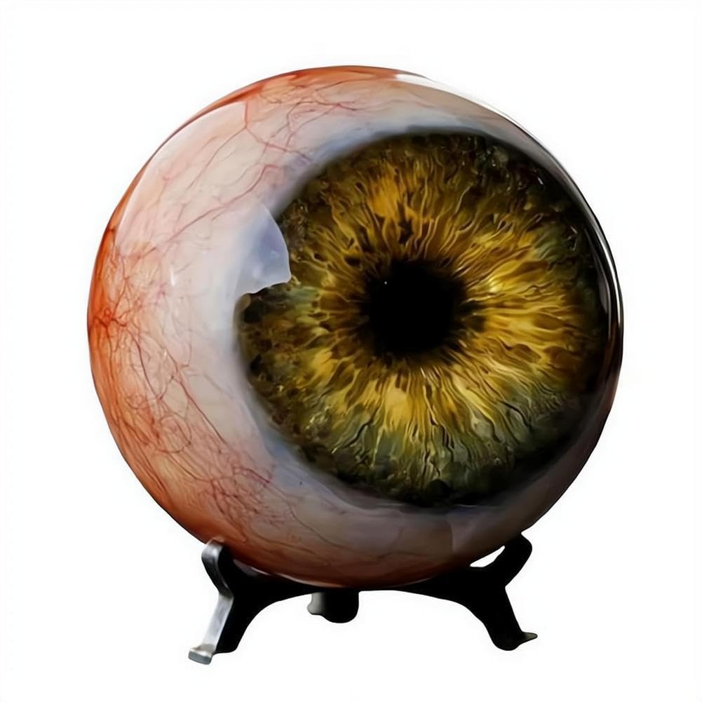 Hyper-Realistic Monster Eye Decor, Scary Realistic Eyeball Ornament, Dark Fantasy Artwork for Desk Bookshelf, Eerie Illusion, Unique Gothic Gift for Horror Fans (Blue) — view 12