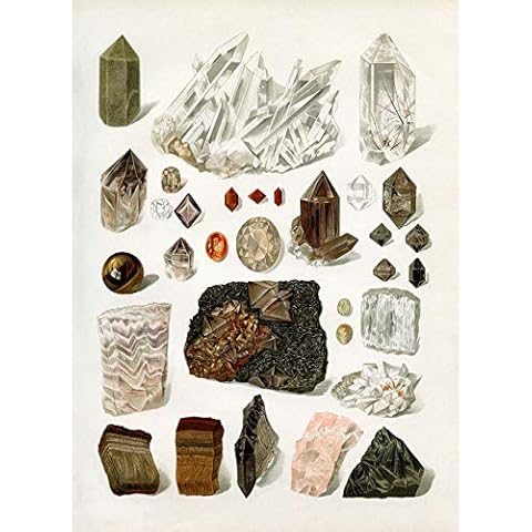 Vintage Crystal Rock Gem and Mineral Specimen Southwest Art Print Wall Art Print Home Decor 8 x 10, 11 x 14, 16 x 20 Cover