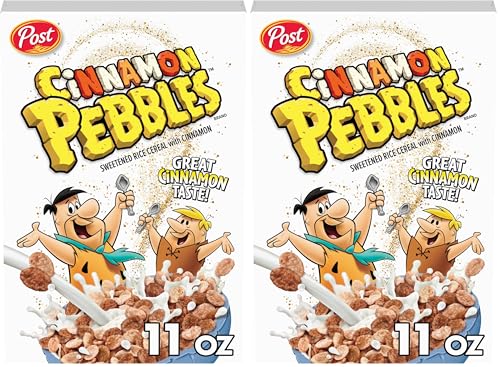 Image of Cinnamon PEBBLES Breakfast Cereal for Kids, Gluten Free, Made with Sweetened Puffed Rice, 11 oz (Pack of 2)