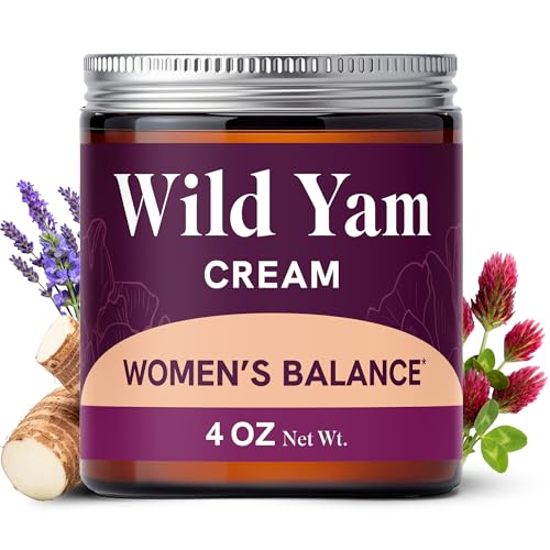 Wild Yam Cream for Hormone Balance | 3450mg Wild Yam for Herbal Menopause & PMS Support | Enriched...