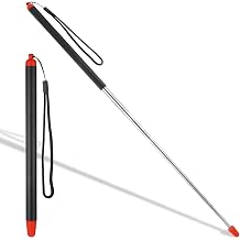 Extendable Pointer Stick Telescopic Teacher Pointer Stainless Steel Index Finger Stick Extendable Classroom Finger Pointing Stick Telescopic Rod for Teaching Conferences Presentation 120 cm