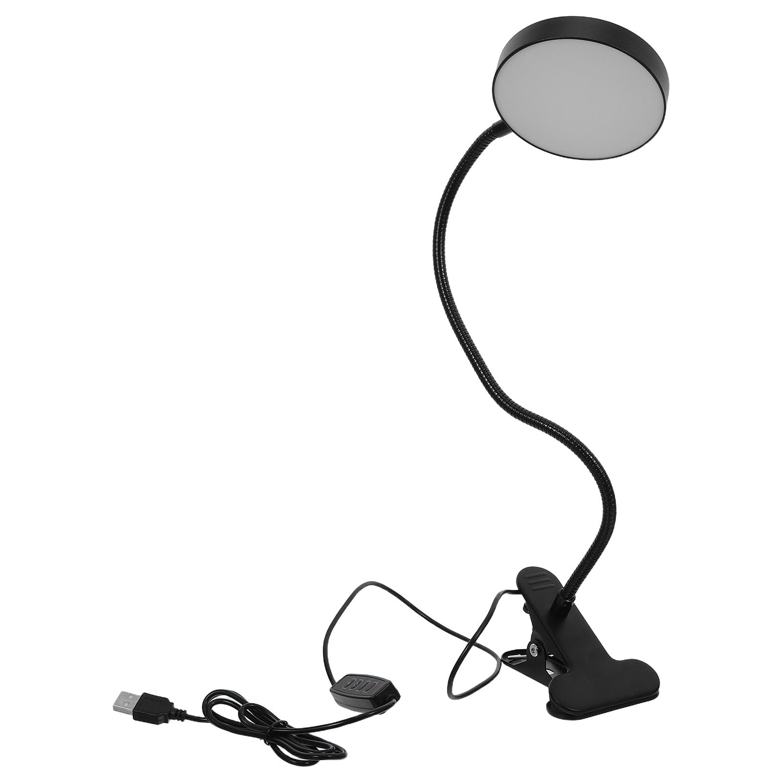 Operitacx Lámpara de lectura con clip para el cuidado de los ojos - 3 modos de luz, 10 niveles de brillo regulables - Lámpara de escritorio con clip de cuello de cisne flexible de 360° para