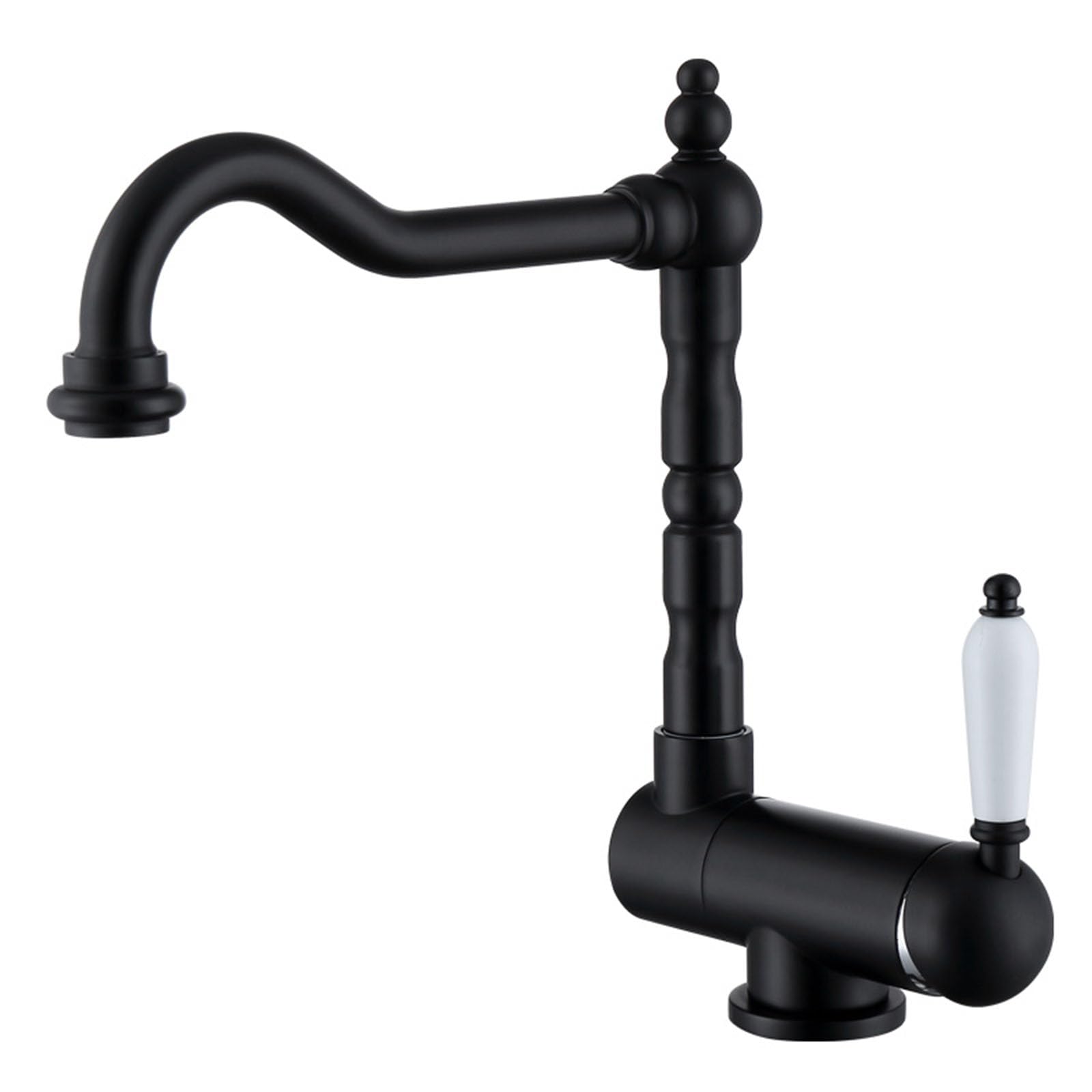 ZYCHSJXA Kitchen Taps Black Sink Foldable Faucet Retro Single Lever Mixer Ideal for Window Installation Bottom Tap-B