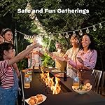 Ciays 42 Inch Propane Fire Pit, 60,000 BTU Steel Gas Fire Pit Table for Outside with Steel Lid and Lava Rock, 2 in 1 Fire Table Gatherings Parties on Patio Deck Garden Backyard, Black - Image 2