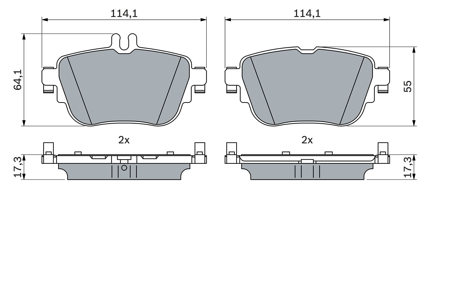 Bosch Fren Balatası Arka [Mercedes E Serisi (W213) E180, E200, E250, E300, E200 D, E220 D 16] 986424845 BP2435