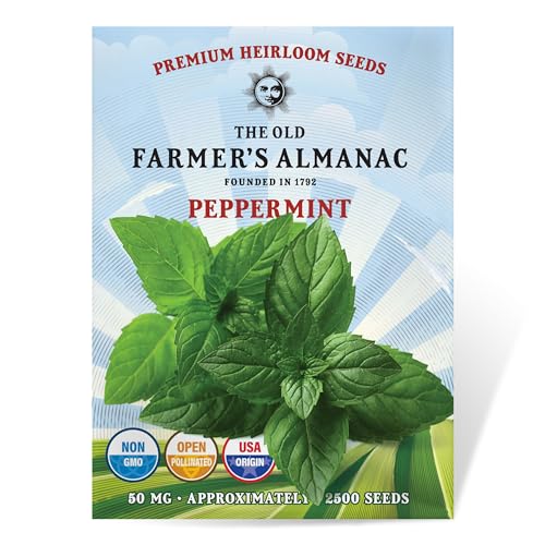 The Old Farmer's Almanac Heirloom Peppermint Seeds - Premium Non-GMO, Open Pollinated Herb Seeds - Approx 2500 Seeds