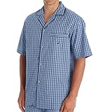 Nautica Men's Woven Plaid Camp Shirt, French Blue, Medium