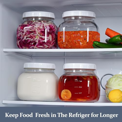 Image of 0.6Gal Airtight Glass Jar with Lid, Wide Mouth Mason Jar for Storage, 2 Pcs