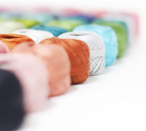 Miniatura 9 de Rhapsody Pearl Cotton #8 - Juego de 12 bolas de hilo de ganchillo para tejer, bordado, sashiko, punto de cruz, costura, aguja, bricolaje, acolchado