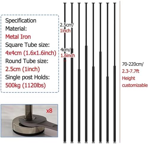 Adjustable Height White Hanging Room Divider - Privacy Screen for Washroom, Balcony, Stairwell & Entrance - 75CM (29.5IN) Decorative Grille Post Column Decor