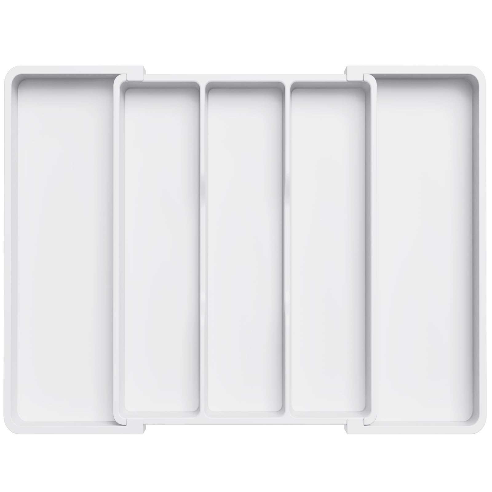 Photo 1 of (DAMAGED, CRACKED) Lifewit Utensil Organizer for Kitchen Drawers, Expandable Cooking Utensil Tray, Adjustable Cutlery Silverware Flatware Holder, Plastic Spatula Tools Storage Divider, 13-22 x 15", White