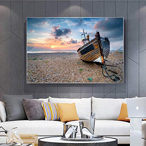 Affiches Toile Art Prints 50x70cm de paysage ferry pour mur salon