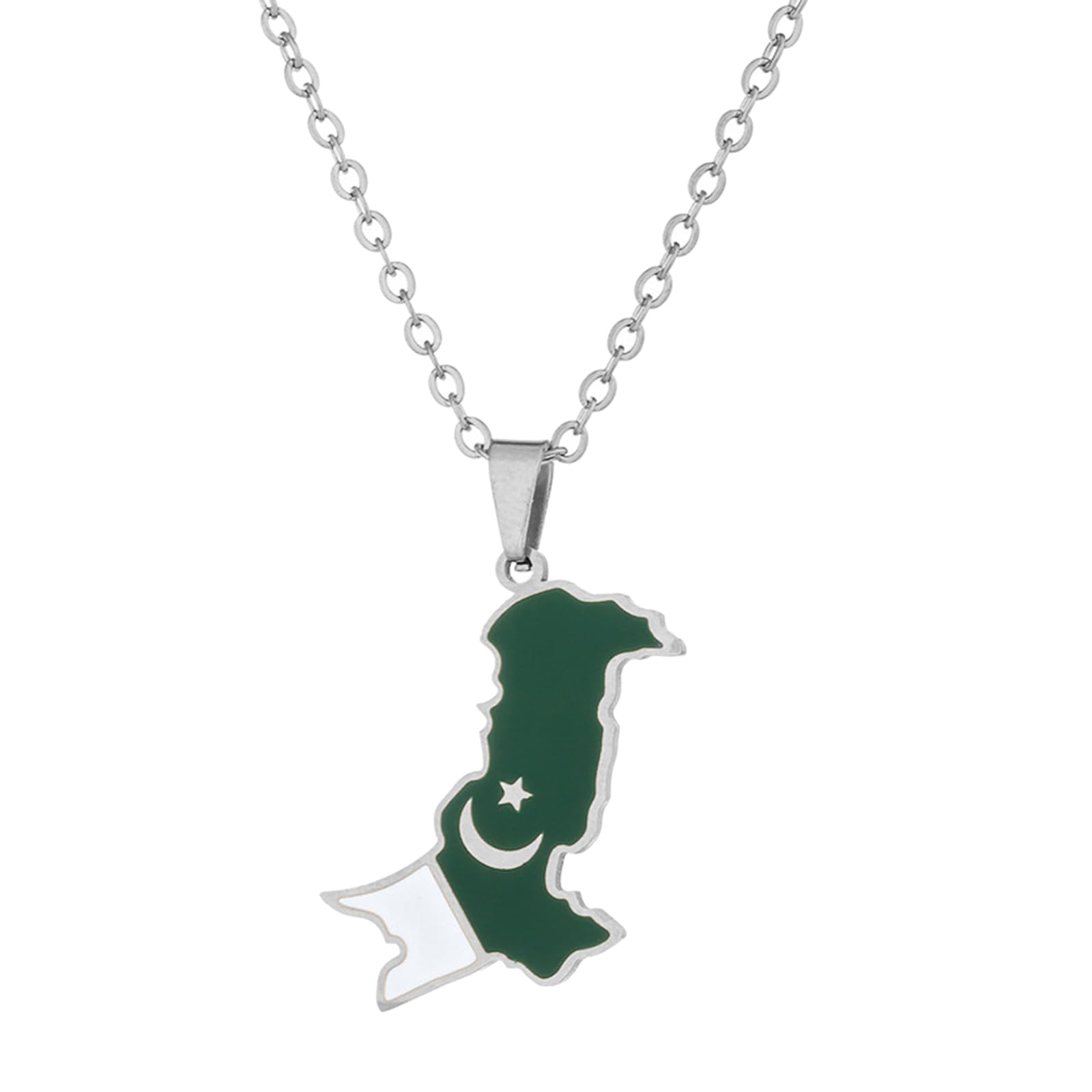 oringnat Pakistan Map Necklace Stylish Neckchain Jewelry Choker Ethnic Pendant for Cultural Enthusiasts
