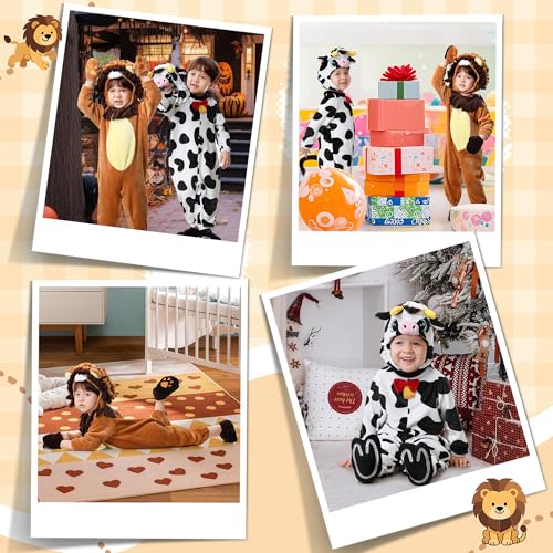 Traje de león y vaca para niños conjunto de peluche infantil de fiesta 6