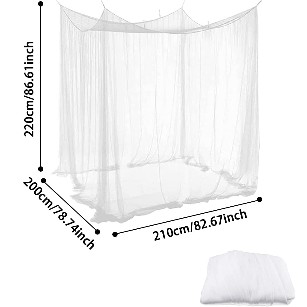 Grande Zanzariera letto matrimoniale a Baldacchino Quadrata Facile da Installare, 200 x 210 x 220 cm