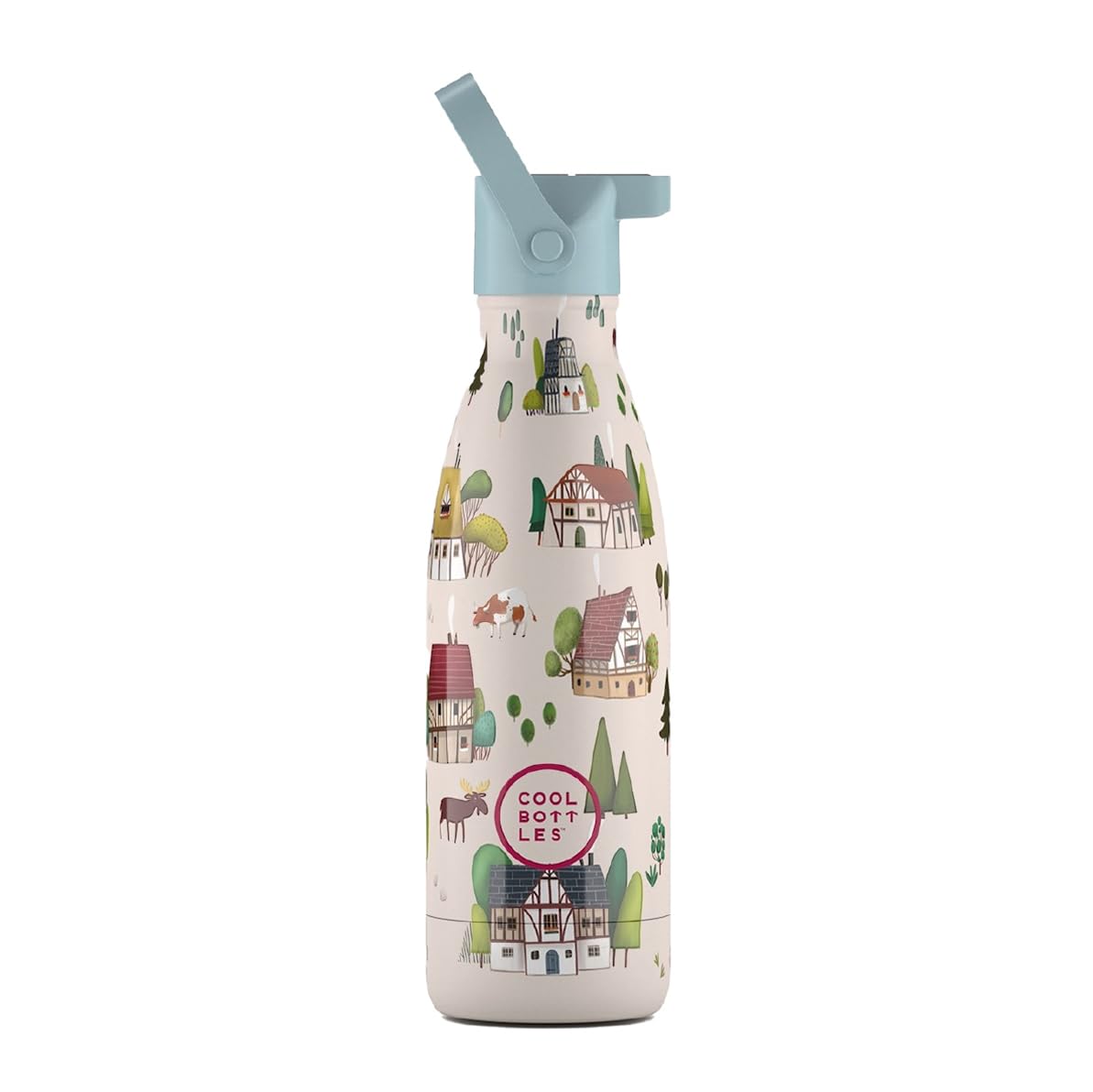 Cool Bottles - Thermos Flask for Children - Stainless Steel Water Bottle - 350 ml - Tudor Village - Cold Drinks 36 Hours and Hot Drinks 18 Hours - BPA Free